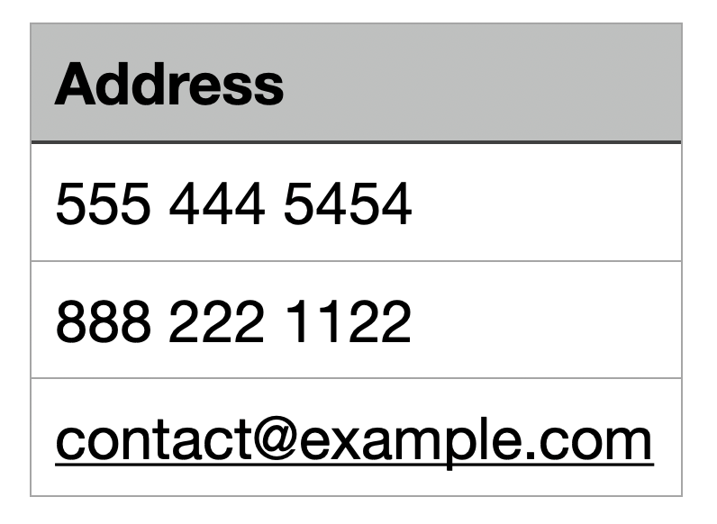 address